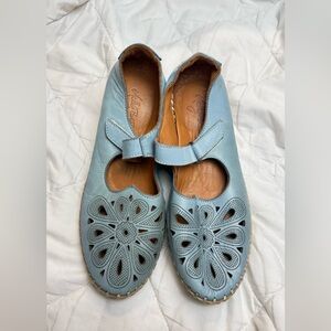 Molly Bessa Blue Leather Women's Shoes size 39